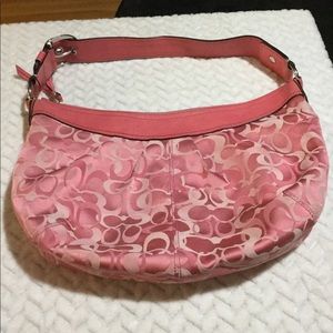 Pink canvas Coach purse